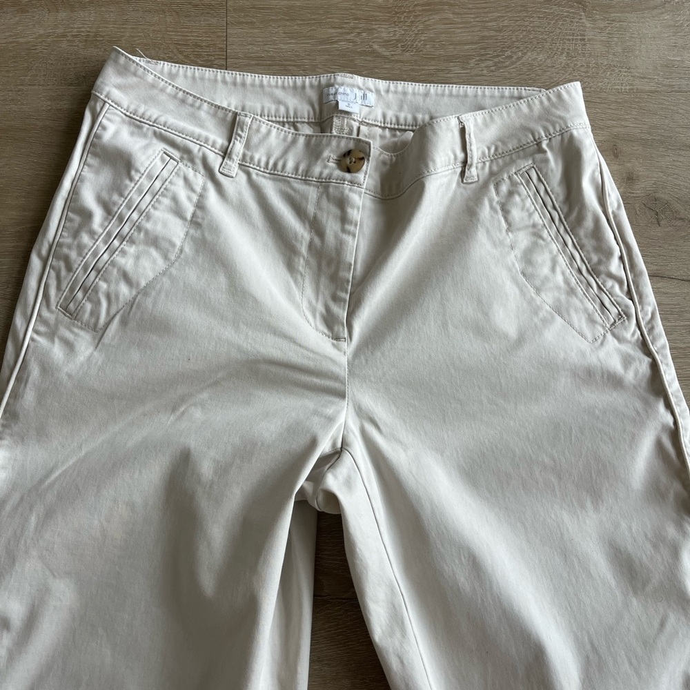 J. Jill Cream Live In Chino Straight Leg Pants SZ 6 Tall - Picture 3 of 8